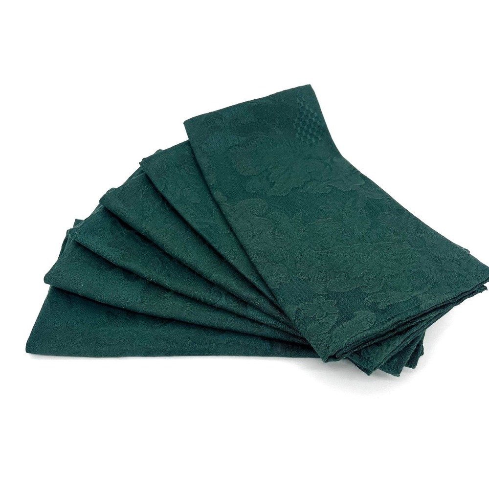 Wedgwood England Napkins Set of 6 Brighton Moon Green Floral Elegant Table Decor